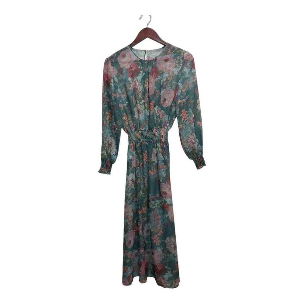 Green long sleeve floral dress. Sheer material Size‎ XSmall